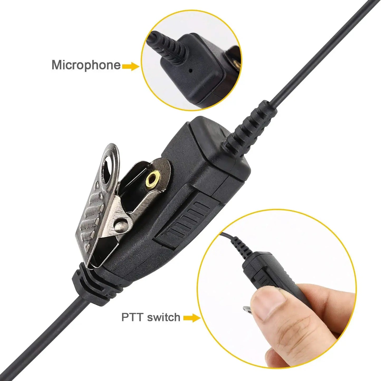 earpiece headset with PTT for Motorola R2 DP1400 EP450 DEP450 CP040 CP140 CP180 XTN446 BPR40 CLS446 CLS1110 CLS1410  radios RISE DEFENSE SYSTEMS.AI PRODUCTS