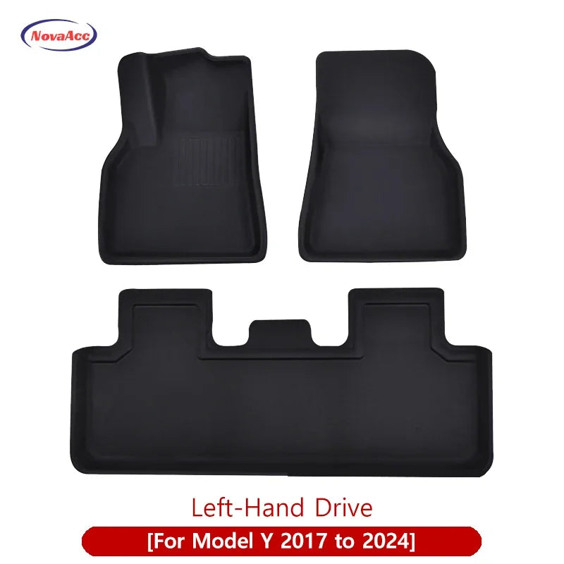 For Tesla Model Y 3 Highland Floor Mat Trunk Luggage Mat LHD RHD 2017 to 2024 2025 Left Right Rudder Four Seasons Floor Liner RISE DEFENSE SYSTEMS.AI PRODUCTS