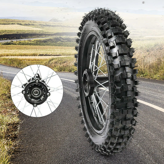 Rear Wheel Rim 14 Inch with 15mm Bearing 90/100-14 Tire Assembly for Dirt Pit Bike 125/140/150/160CC RISE DEFENSE SYSTEMS.AI PRODUCTS