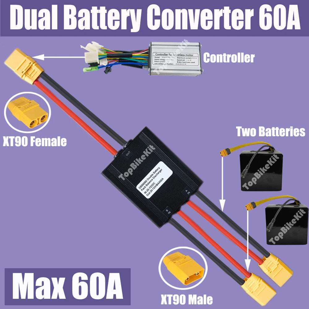 Big Current 120A Dual Battery Discharge Converter Connection Adapter 20V-72V 20A/30/40A/80A/120A Module Balanced Discharge RISE DEFENSE SYSTEMS.AI PRODUCTS