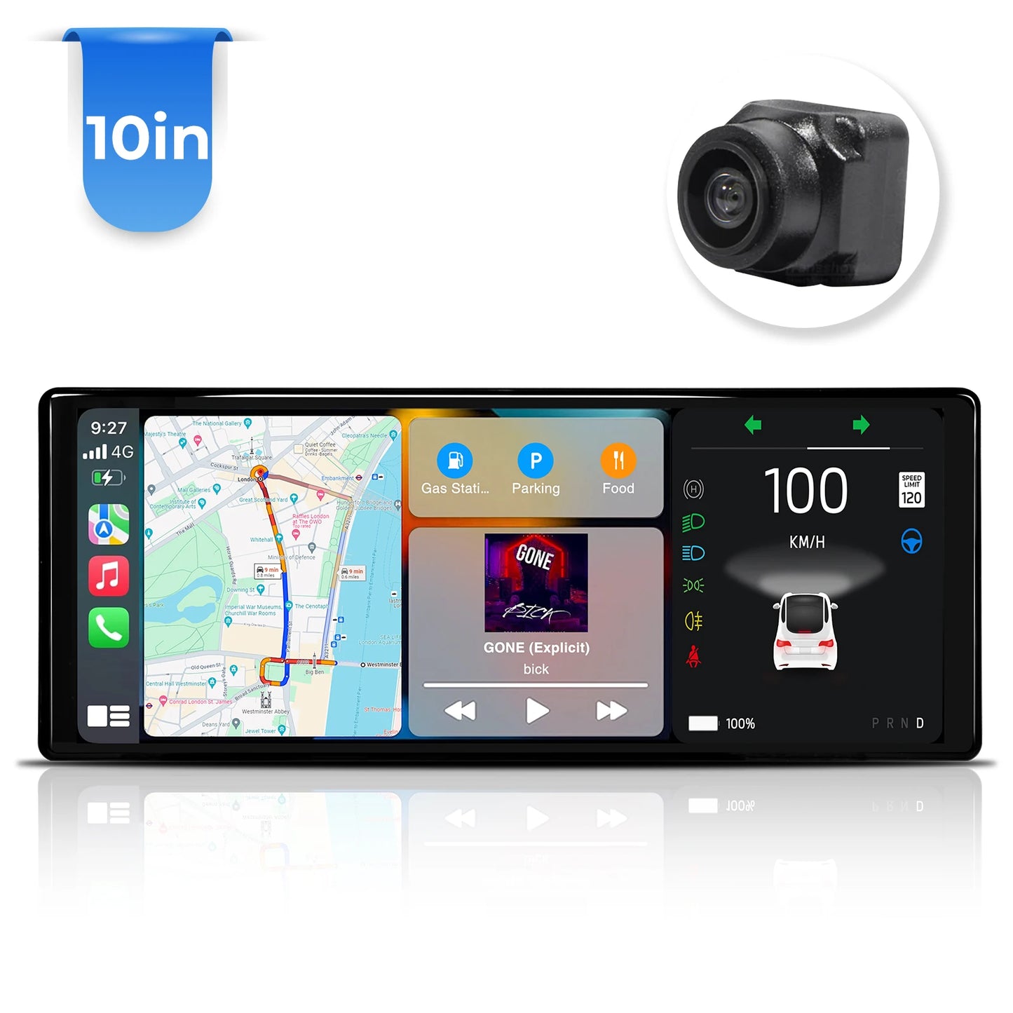 CATRONICS 10-inch Tesla Dashboard with Camera for Model 3 Y 2017-2024 Digital Heads Up Display HUD Tesla Model Y Assessories RISE DEFENSE SYSTEMS.AI PRODUCTS