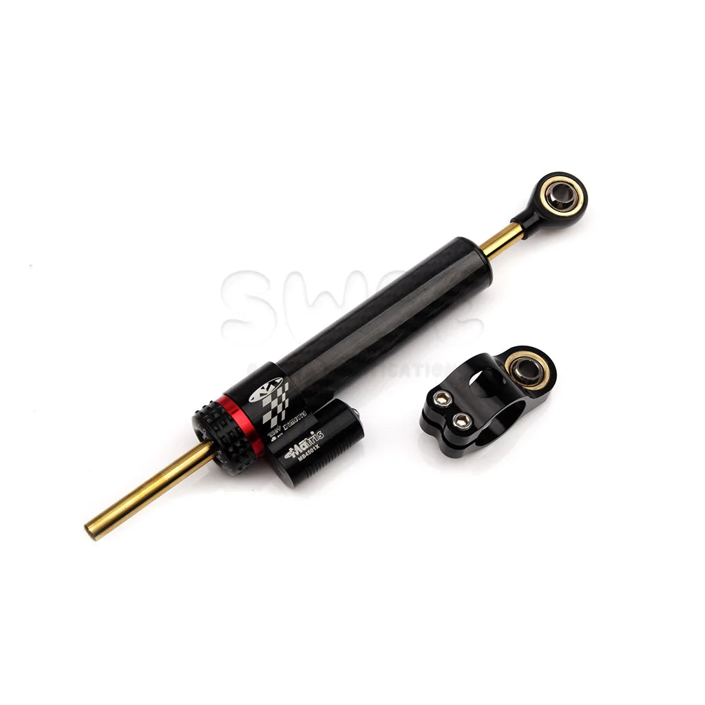 Motorcycle  Adjustable Damper Steering Stabiliz 252mm 342mm steering stabilizer for Honda Kawasaki Yamaha Carbon fiber texture RISE DEFENSE SYSTEMS.AI PRODUCTS