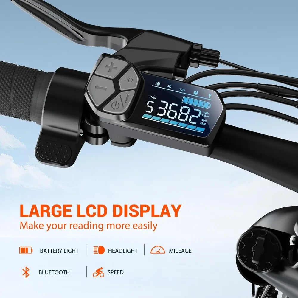 Electric Bike for Adults, Fat Tire,26" All-terrain Bicycle, Peak 1400W Motor, 50Miles Range and 32MPH Top Speed,7-Speed Ebike RISE DEFENSE SYSTEMS.AI PRODUCTS