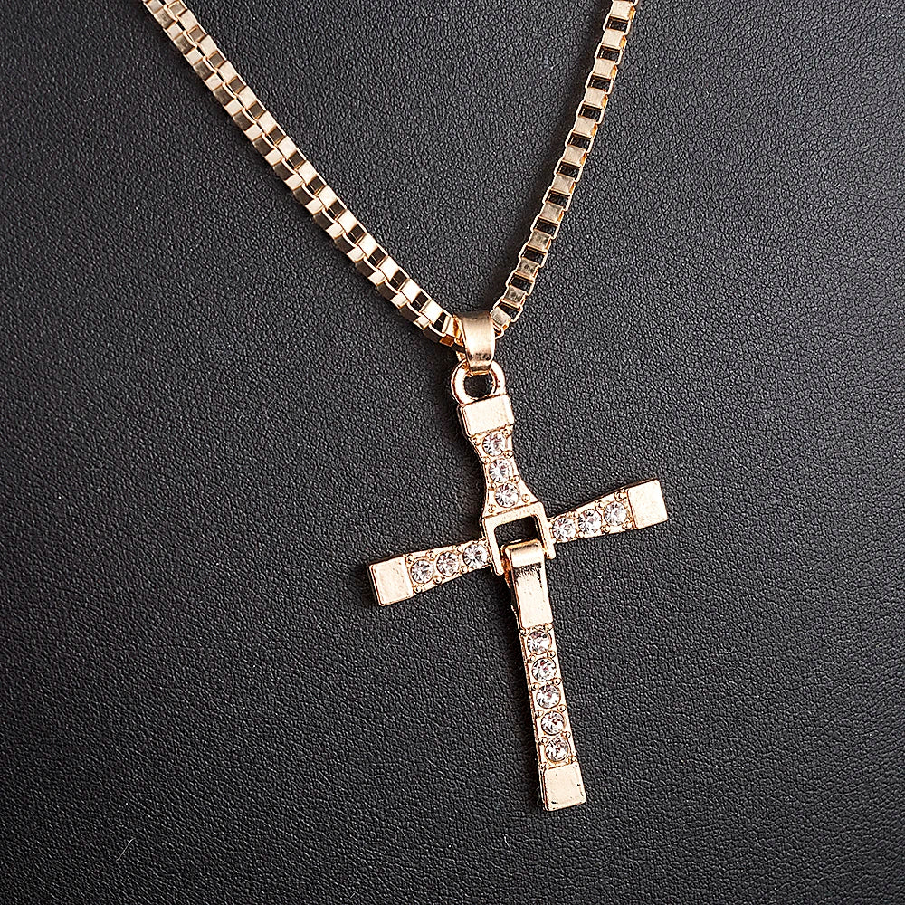 Simple Love Cross Pendant Choker Necklace Charm Rhinestone Couples Jewelry Women's Neck Chain Christmas Gift Lady Necklace RISE DEFENSE SYSTEMS.AI PRODUCTS