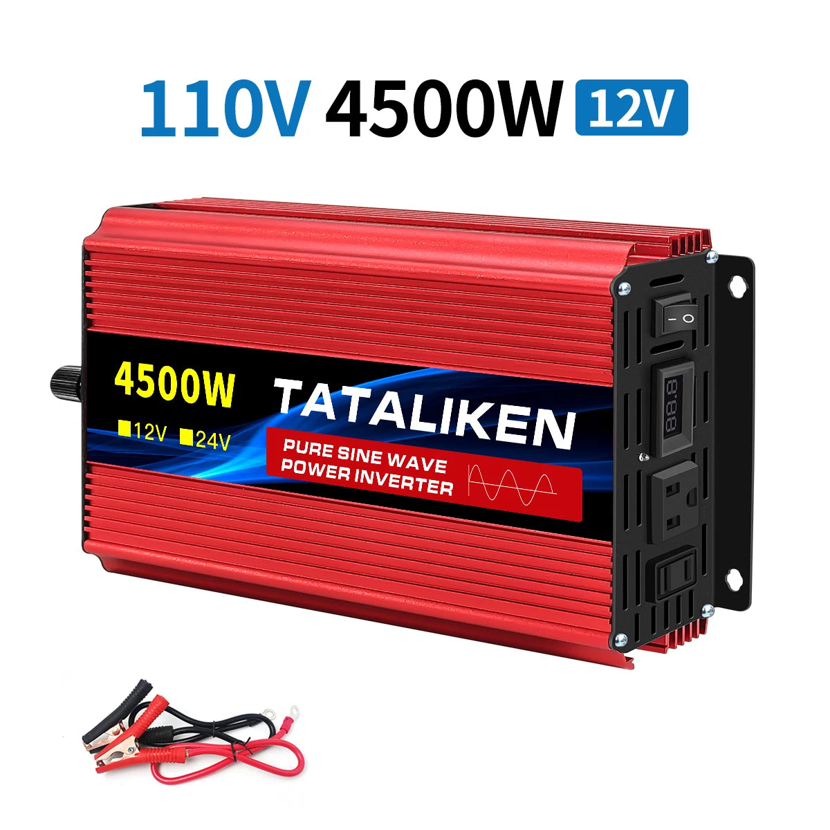 DC 12V/24V to AC 110V60HZ Pure Sine Wave Inverter screen 1600-10000w suitable for Car solar High Energy Converter with LED RISE DEFENSE SYSTEMS.AI PRODUCTS
