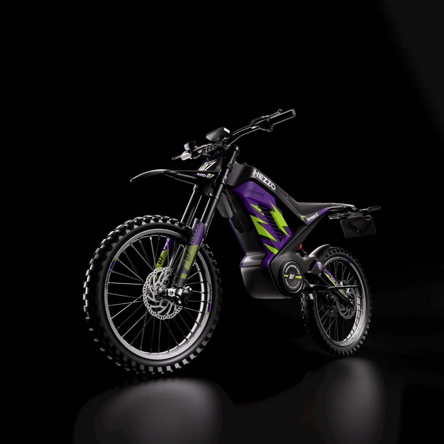 HEZZO-Electric Dirt Bike, Off-Road Ebike, Top Speed 100 km/h, 389NM, 120km Long Range, 72V, 35Ah, 8000W RISE DEFENSE SYSTEMS.AI PRODUCTS