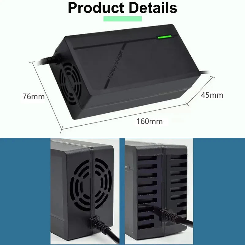 42V 54.6V 67.2V 84V 5A Li-ion Battery Charger For 36V 60V 72V 48V  Lithium Polymer Battery Pack Lithium Battery Charger RISE DEFENSE SYSTEMS.AI PRODUCTS