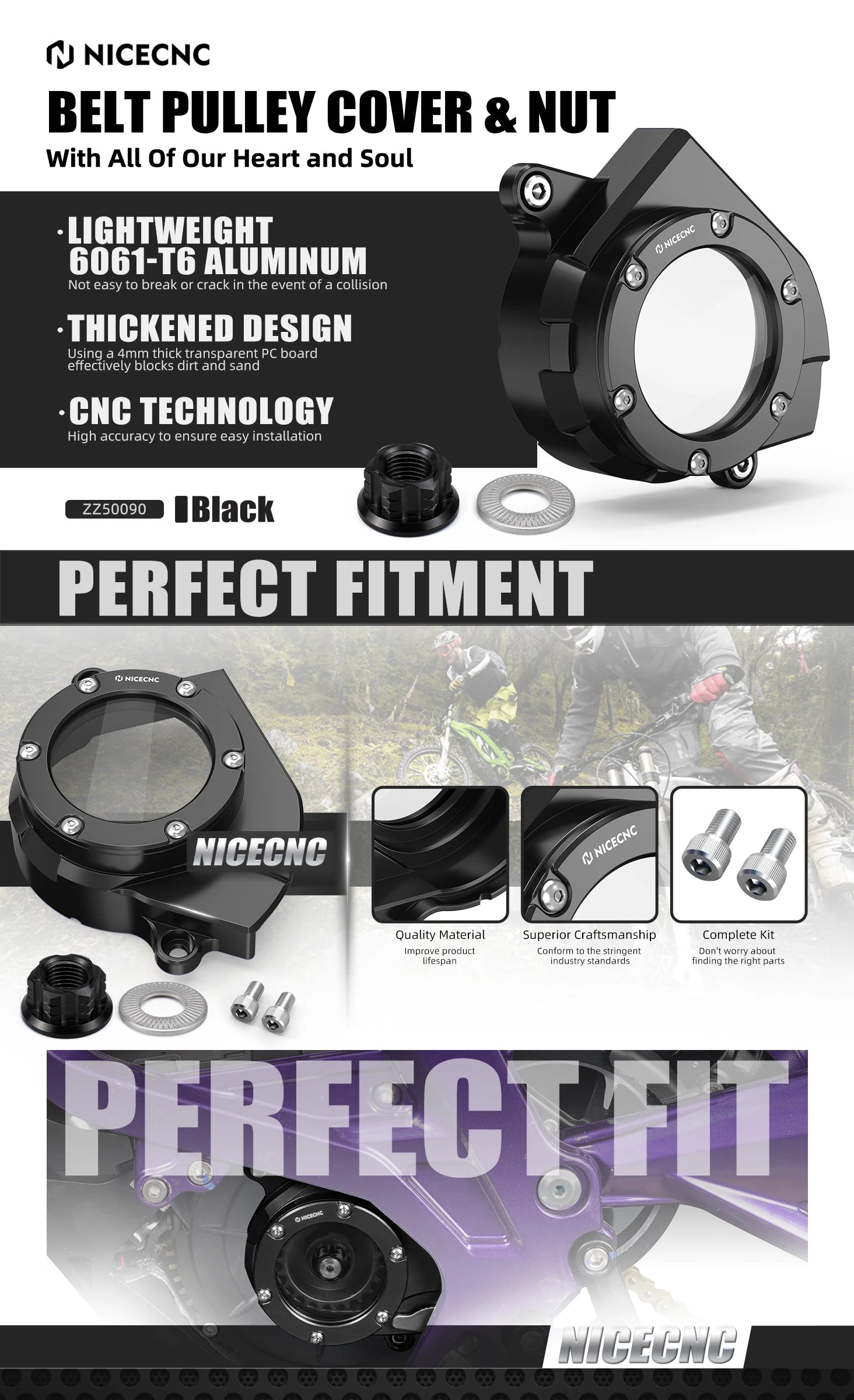 Belt Pulley Cover & Primary Belt Pulley Nut For SUR-RON Surron light bee X S L1E Segway X160 X260 Electric Dirt Bike 2023 2024 RISE DEFENSE SYSTEMS.AI PRODUCTS