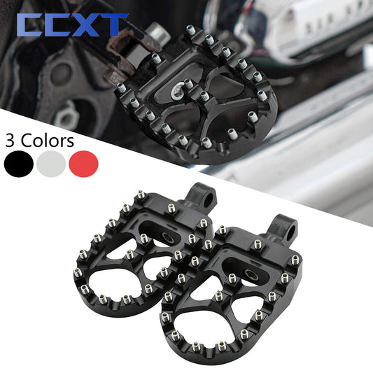 Motorcycle CNC Wide Fat Footpegs 360° Roating Foot Pegs For Harley Dyna Fat Bob Softail Sportster Street Bob Motocross Universal RISE DEFENSE SYSTEMS.AI PRODUCTS