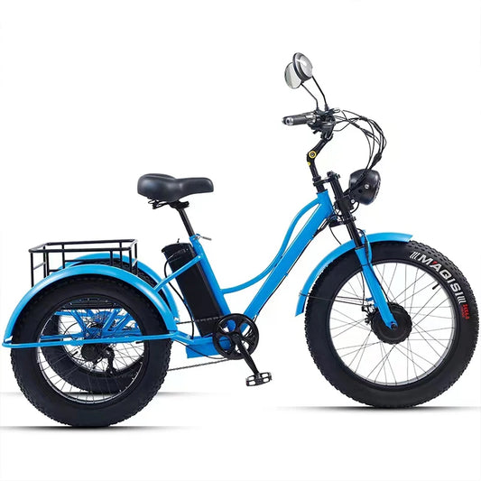24inch Adult Electric Cargo Tricycle bike 3 wheel Fat tire bicycle scooter motorized electric tricycles E trike for transport RISE DEFENSE SYSTEMS.AI PRODUCTS