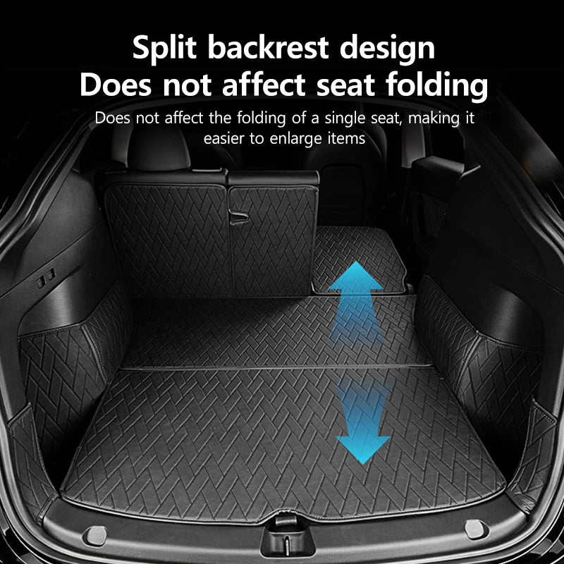 New Leather Trunk Mats Fully Surrounded Waterproof Non-Slip Liner Custom Floor mat for Tesla Model Y 3 Highland 2017 to 2024 RISE DEFENSE SYSTEMS.AI PRODUCTS