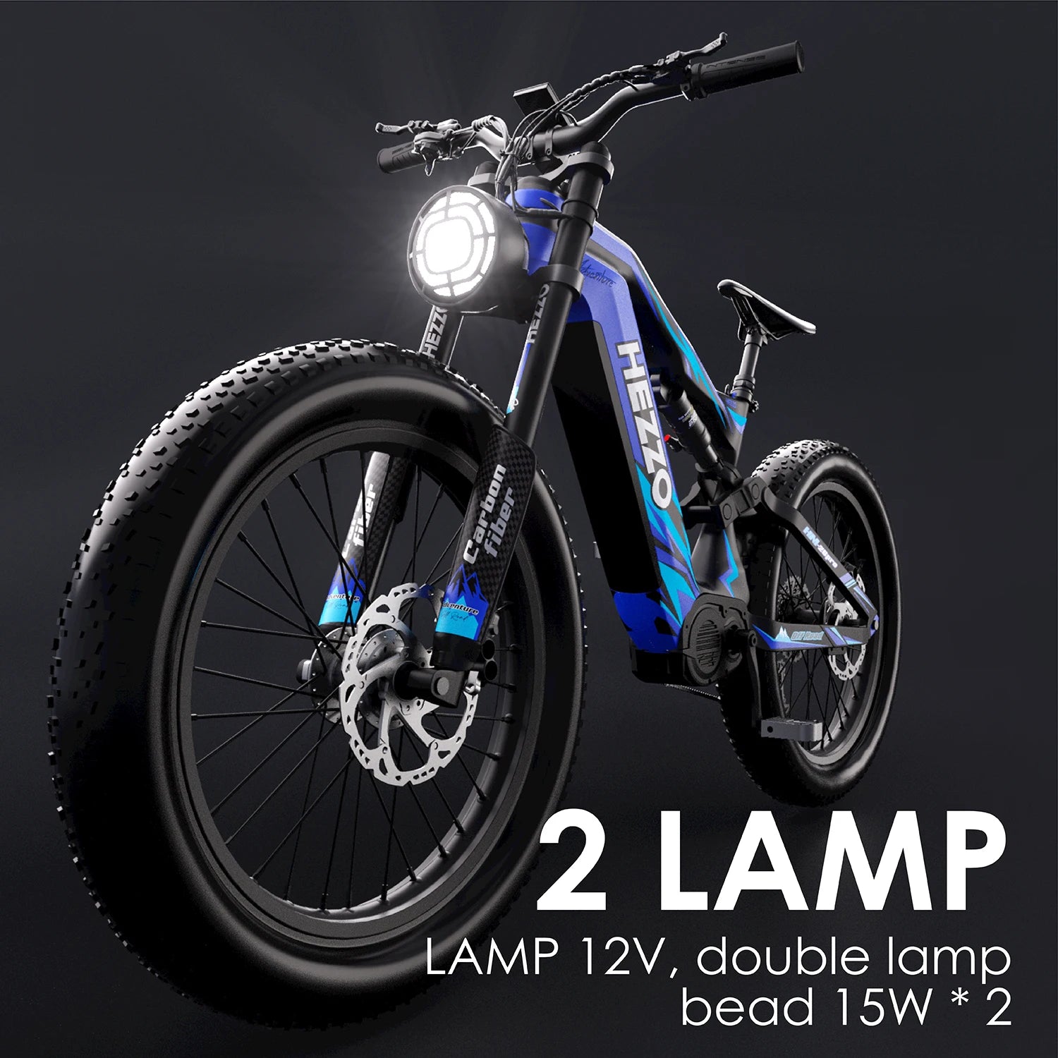 HEZZO Carbon Fiber Ebike 52V 1000W Bafang M620 Middrive Electric Bicycle 21Ah LG 50Kmp 26X4.8