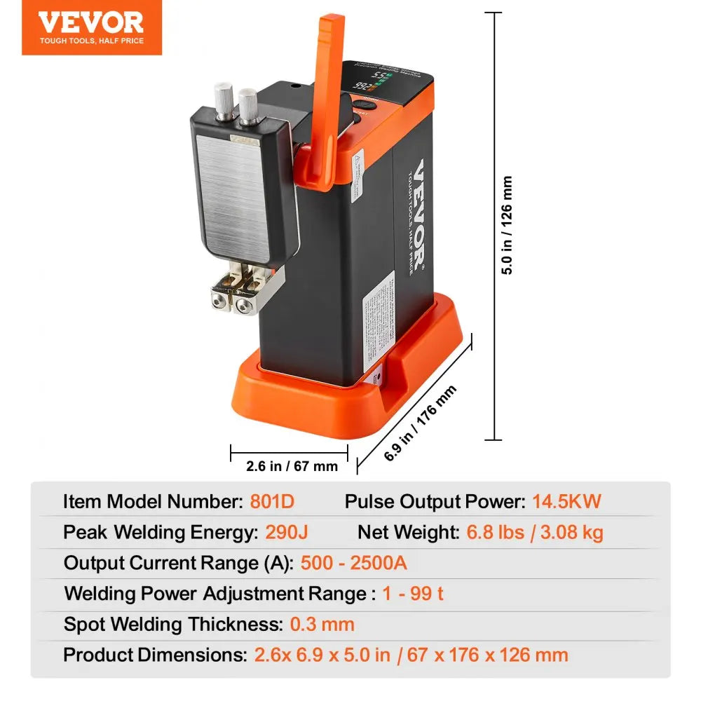 VEVOR Battery Spot Welder 14.5KW Capacitor Energy Storage Pulse Battery Spot Welder with 73B Welding Pen 801D High Power Spot RISE DEFENSE SYSTEMS.AI PRODUCTS