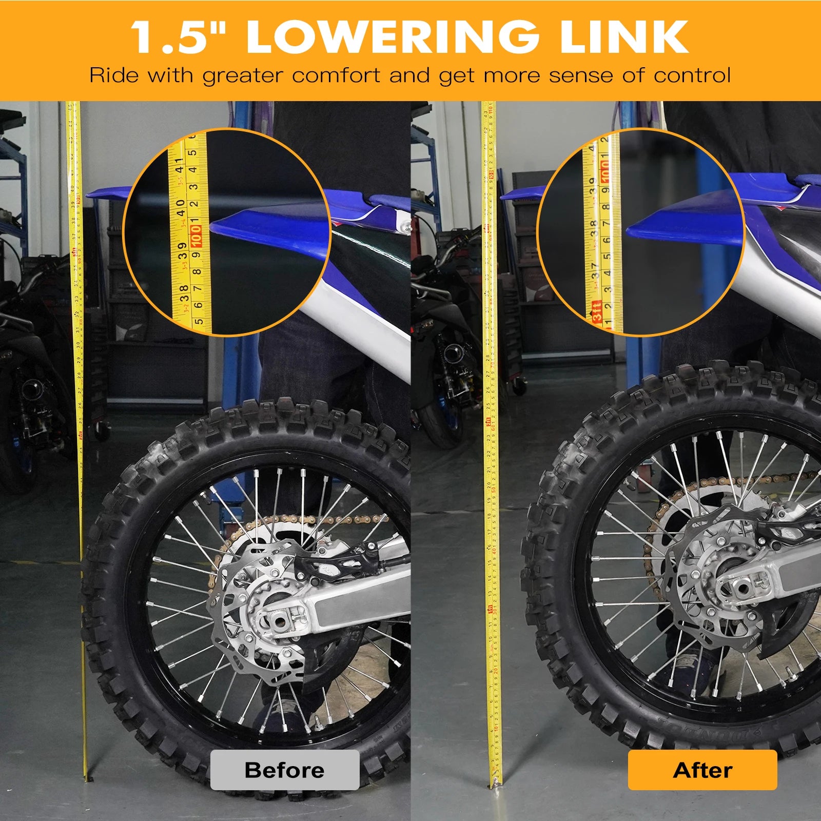For Yamaha YZ125 YZ250 2006-2024 YZ125X YZ250X 2020-2023 WR250F WR450F 2006 Rear Shock Linkage Arm Kit 1.5'' Lowering Link RISE DEFENSE SYSTEMS.AI PRODUCTS