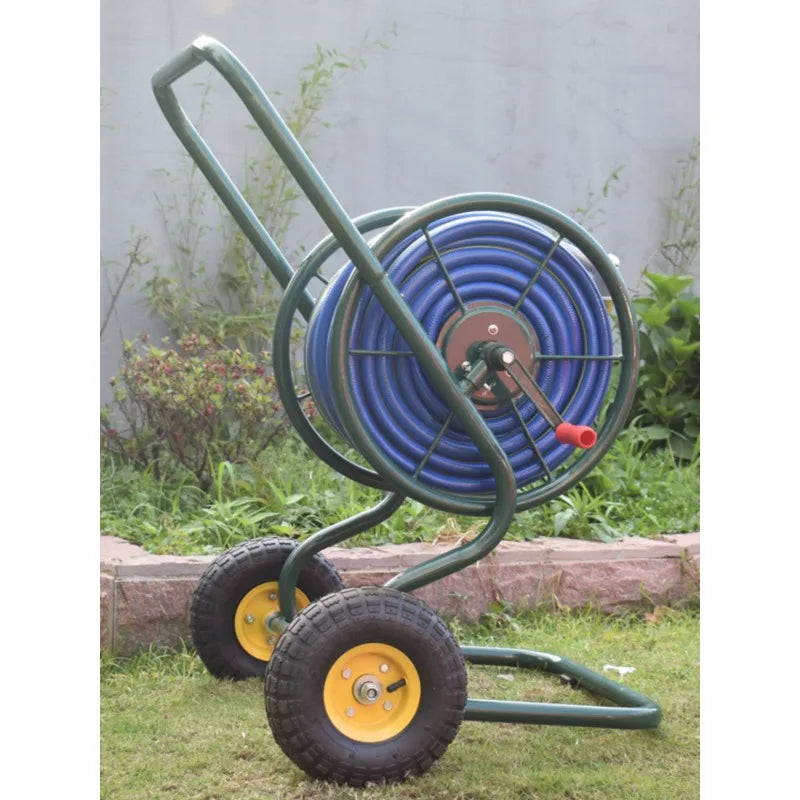 Metal Water Pipe Organizer Frame 100 M Car Wash Watering Home Hose Nozzle High Pressure Hose Reel Set RISE DEFENSE SYSTEMS.AI PRODUCTS