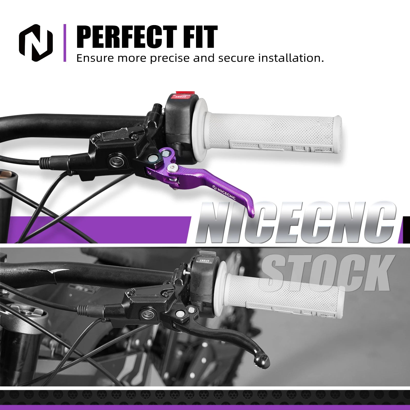 NICECNC For Surron Light Bee X S L1E Electric Dirt Bike Front Handlebar Bar Riser Mount Bracket Front Rear Brake Reservoir Cover RISE DEFENSE SYSTEMS.AI PRODUCTS