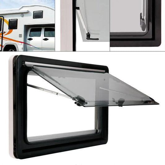 900*500MM/450x500MM Aluminum RV Hinged Push Out Window Caravan Accessories for Camper and Trailer RISE DEFENSE SYSTEMS.AI PRODUCTS