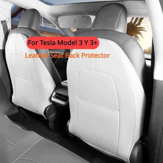 Car Seatback Protector For Tesla Model 3 Y 3+ Highland 2024 Seat Back Protective Child Anti-Kick Mats Black Leather Accessories RISE DEFENSE SYSTEMS.AI PRODUCTS
