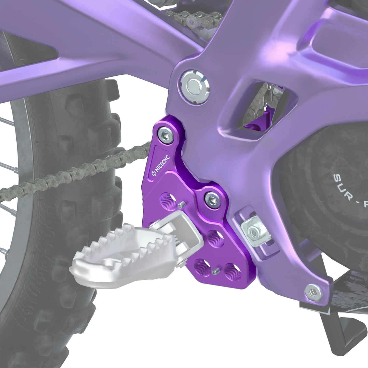 For Surron Light Bee X S L1E LBX Segway X160 X260 NICECNC Electric Dirt Bike Foot Pegs Mount Bracket Footrest Support Brace Kit RISE DEFENSE SYSTEMS.AI PRODUCTS