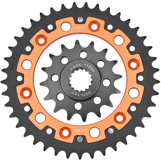 520 41T 16T Motorcycle Steel Aluminum Composite Front Rear Sprocket Kits For KTM 790 Duke 790 Duke L 2018-2020 890 Duke R 2020 RISE DEFENSE SYSTEMS.AI PRODUCTS