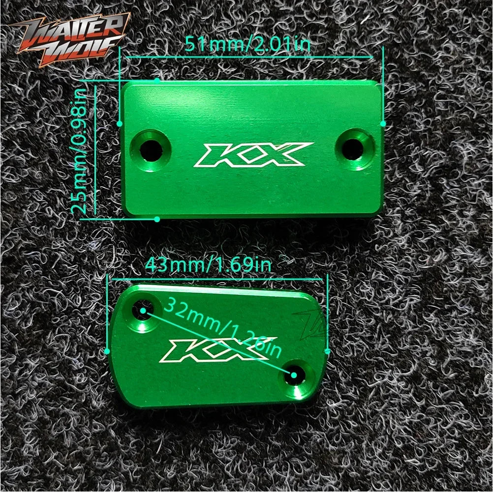 Front Rear Brake Fluid Oil Cover For KAWASAKI KX 125 250 250F 450F 450 KX125 KX250 Motorcycle Accessories Reservoir Cap Motor RISE DEFENSE SYSTEMS.AI PRODUCTS