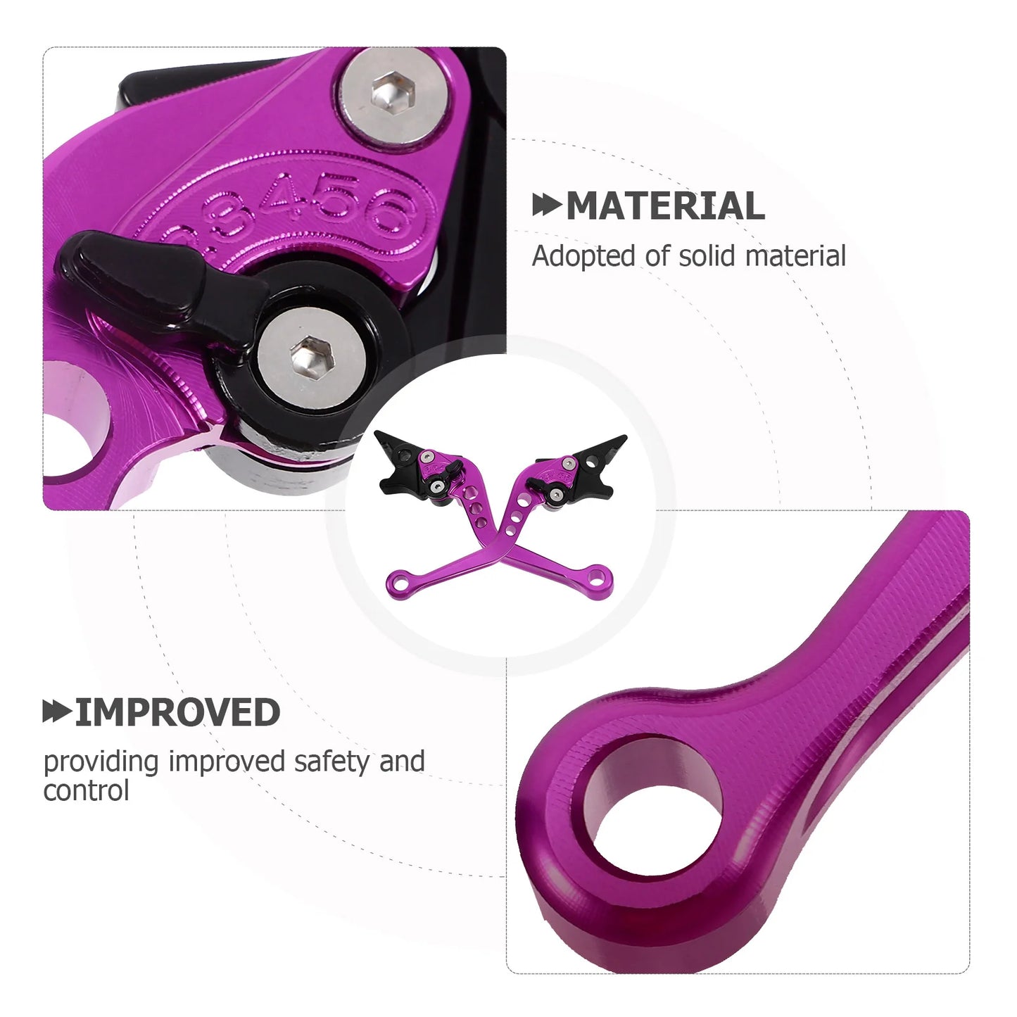 Motorcycle Lever Brake Handle Handlebar Clutch Purple Aluminum Alloy Replacements RISE DEFENSE SYSTEMS.AI PRODUCTS
