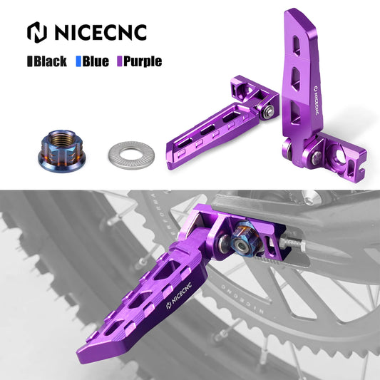 NICECNC Electric Bike Chain Tensioner Adjuster Blocks Rear Axle Nut Stund Peg Kit For Surron Light Bee X S L1E Segway X160 X260 RISE DEFENSE SYSTEMS.AI PRODUCTS
