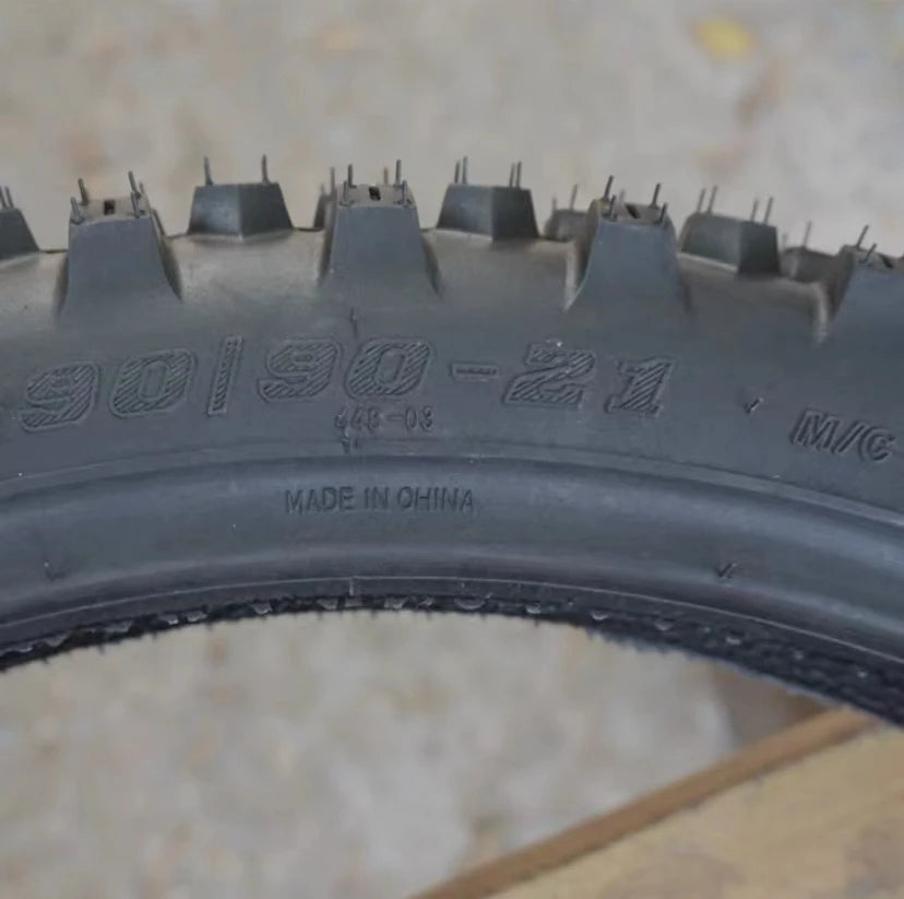 Front 90/90-21 rear 120/80-18 deep tooth off-road motorcycle tire modified with widened large flower outer tire RISE DEFENSE SYSTEMS.AI PRODUCTS