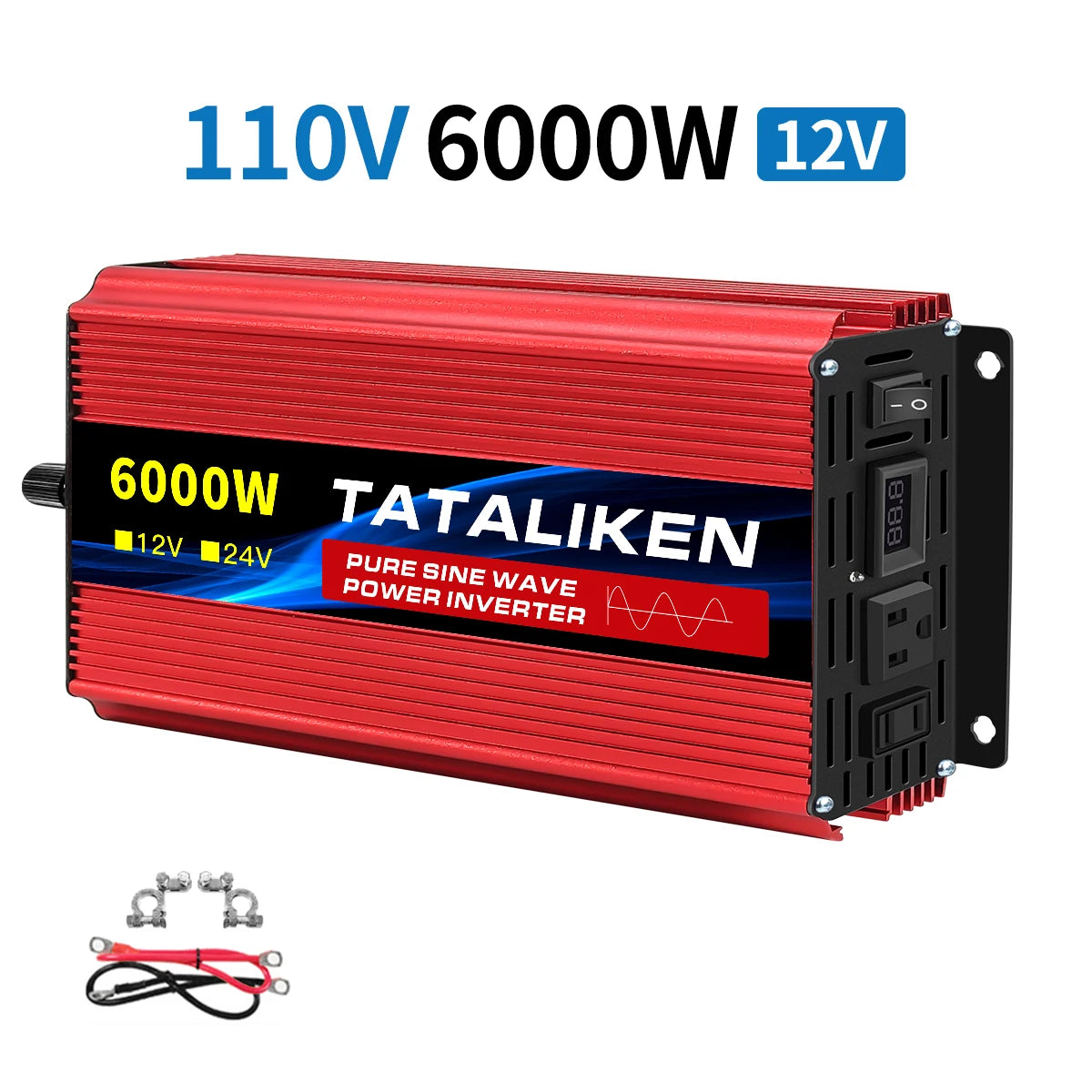 DC 12V/24V to AC 110V60HZ Pure Sine Wave Inverter screen 1600-10000w suitable for Car solar High Energy Converter with LED RISE DEFENSE SYSTEMS.AI PRODUCTS