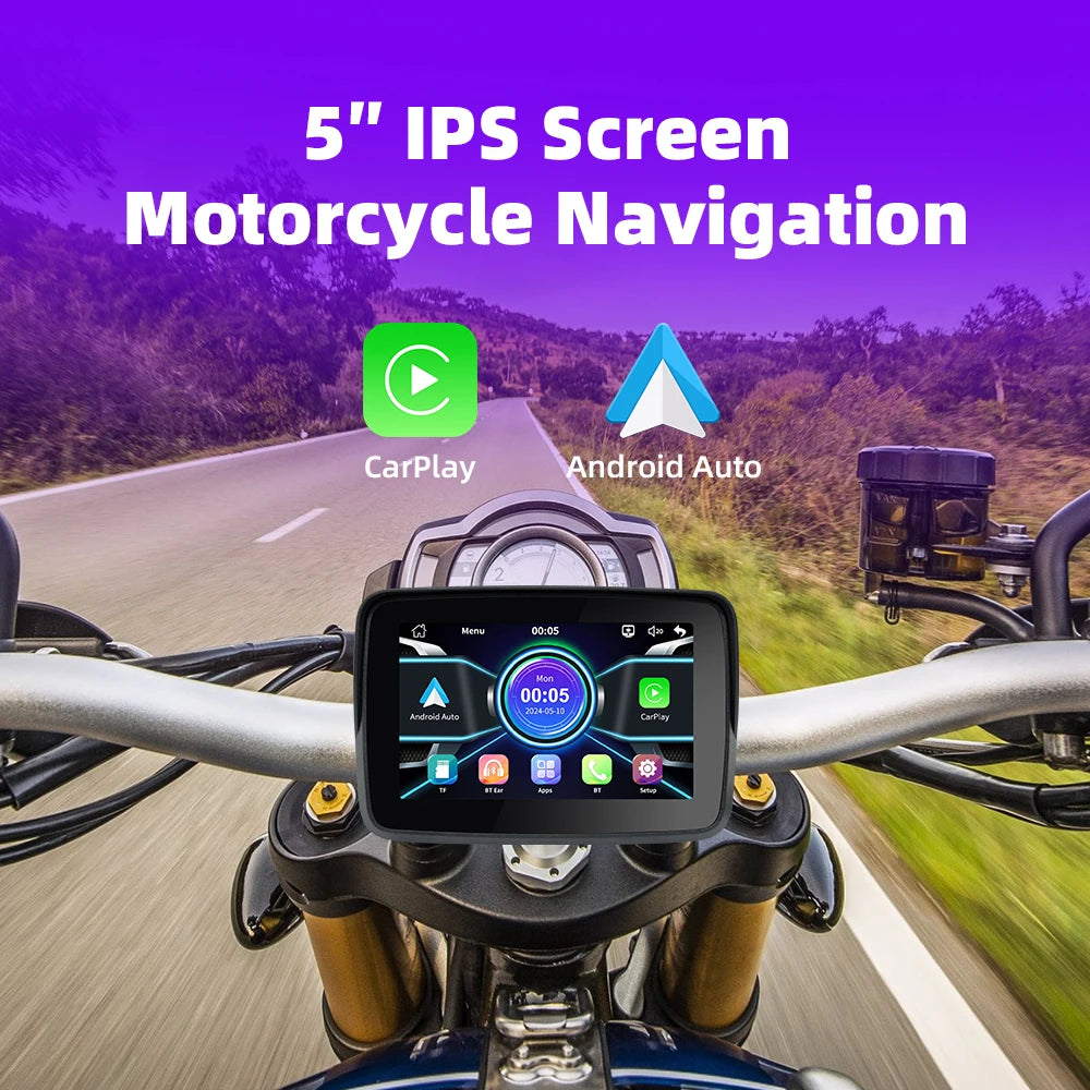 EKIY Motorcycle Navigation Apple CarPlay Display Screen Portable Motorcycle Wireless Android Auto Monitor Waterproof RISE DEFENSE SYSTEMS.AI PRODUCTS