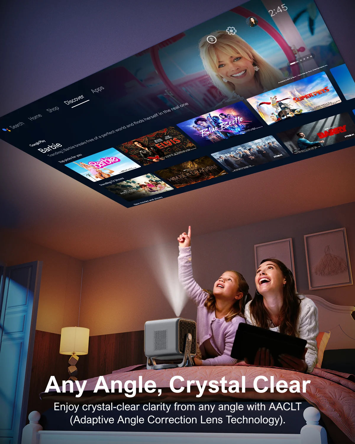ULTIMEA Full HD 1080P Projector 4K Android TV 11.0 with Netflix, Smart 90° Gimbal, WiFi Bluetooth Proyector, Home Theater Beamer RISE DEFENSE SYSTEMS.AI PRODUCTS