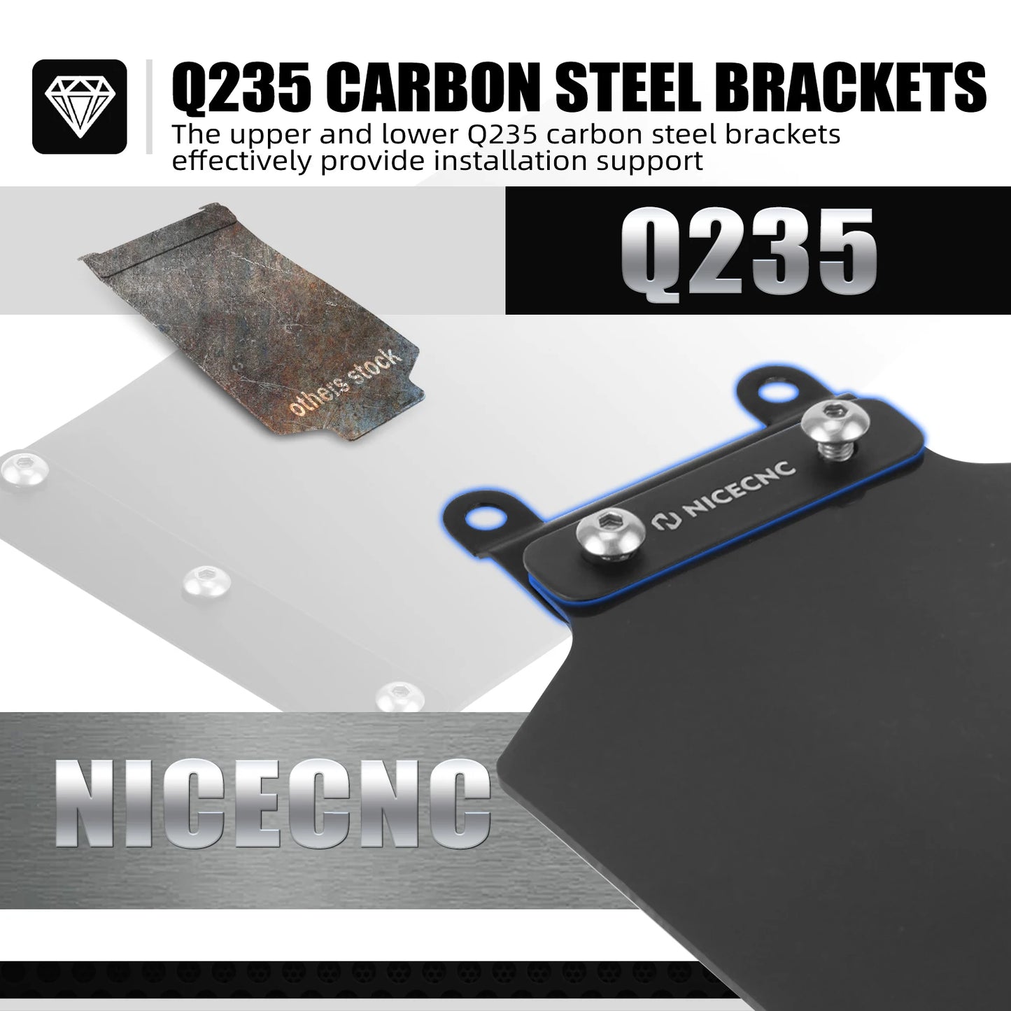NICECNC For Surron Light Bee X S L1E Rear Shock Fender Mud Guard Dust Cover Licence Plate Holder Tail Light Mounting Bracket Kit RISE DEFENSE SYSTEMS.AI PRODUCTS