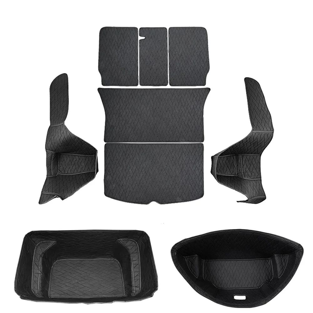 New Leather Trunk Mats Fully Surrounded Waterproof Non-Slip Liner Custom Floor mat for Tesla Model Y 3 Highland 2017 to 2024 RISE DEFENSE SYSTEMS.AI PRODUCTS