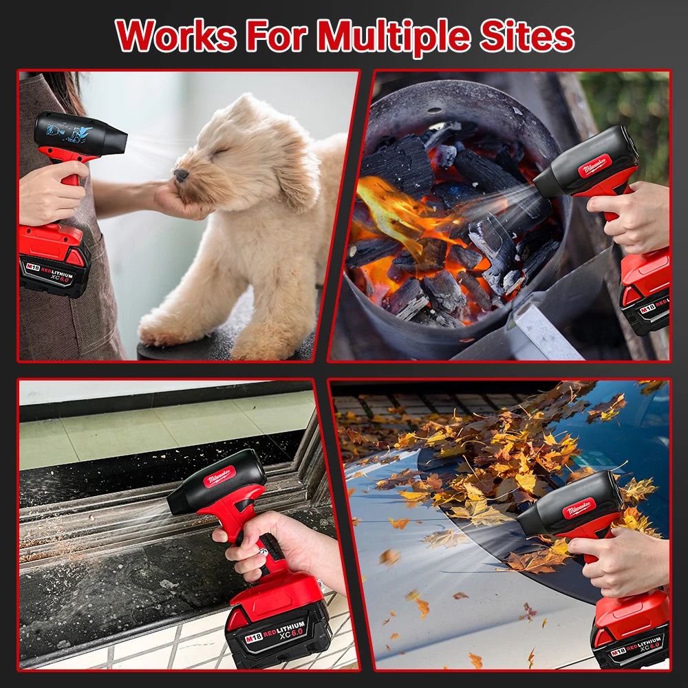 Milwaukee Mini Turbo Jet Fan Electric Air Duster Adjustable wind speed Turbo Violent Blower Rechargeable with Light Car Cleaning RISE DEFENSE SYSTEMS.AI PRODUCTS