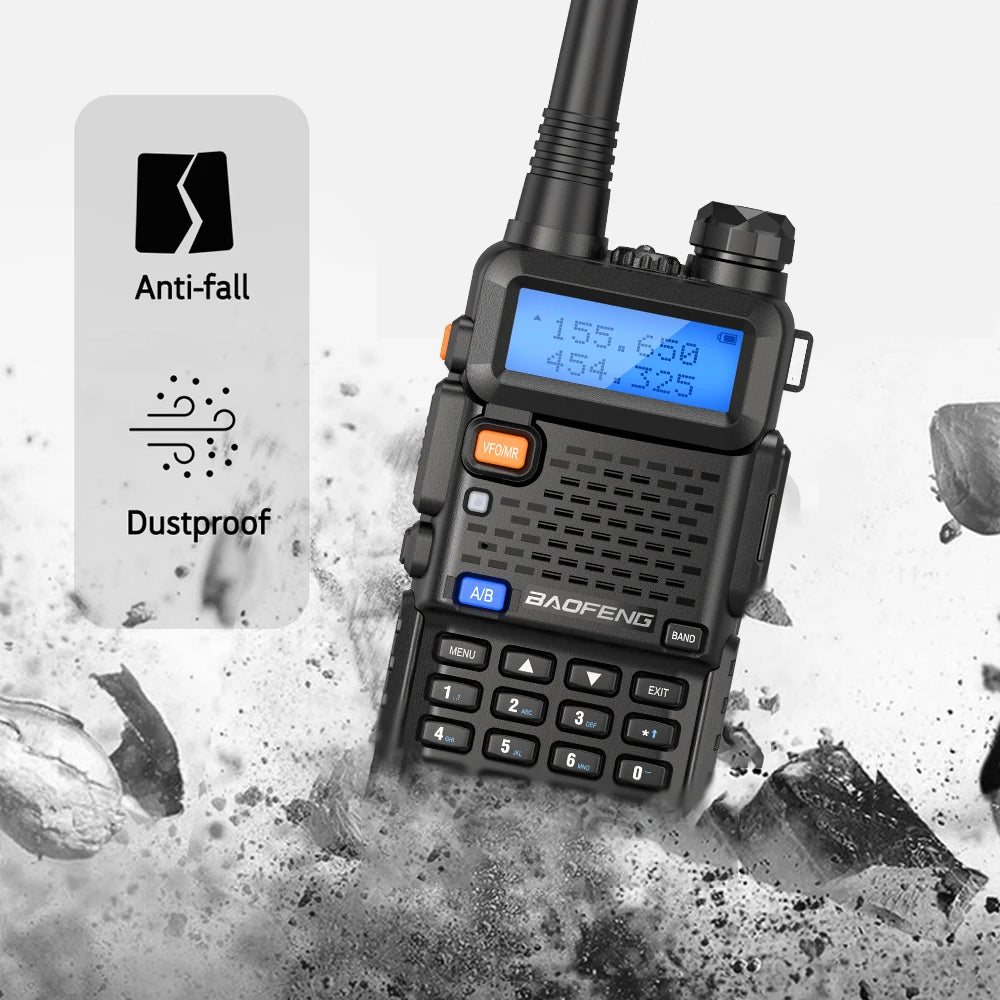 Baofeng Walkie Talkie UV 5R 5W 8W Dual Band Ham Two Way Radio Vhf Uhf FM Radio Handheld Transceiver Hunting 16KM RISE DEFENSE SYSTEMS.AI PRODUCTS