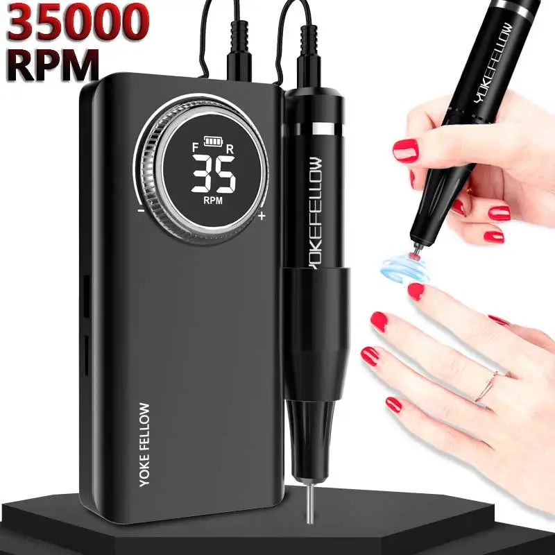 35000RPM Nail Drill Machine With HD LCD Display Rechargeable Nail Master For Manicure Portable Nail Drill Milling Machine RISE DEFENSE SYSTEMS.AI PRODUCTS