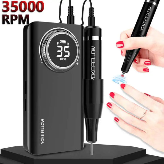 35000RPM Nail Drill Machine With HD LCD Display Rechargeable Nail Master For Manicure Portable Nail Drill Milling Machine RISE DEFENSE SYSTEMS.AI PRODUCTS
