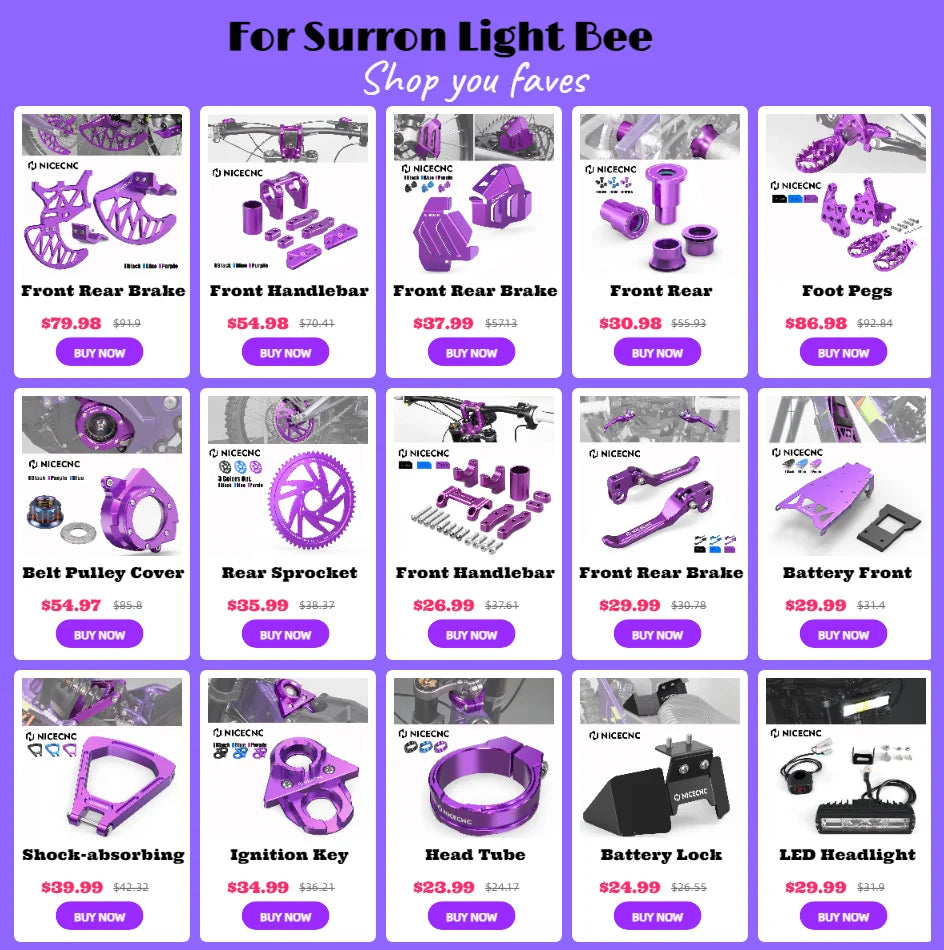 For Surron Sur-ron light bee X S L1E Segway X160 X260 Dirt Bike Surron light bee S NICECNC Motorcycle Aluminum Controller Cover RISE DEFENSE SYSTEMS.AI PRODUCTS