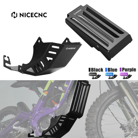 NiceCNC For Surron Light Bee X S L1E Segway X160 X260 Controller Cover & Engine Chassis Guard Skid Plate Protector Aluminum 2024 RISE DEFENSE SYSTEMS.AI PRODUCTS