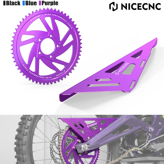 For Surron Light Bee X S L1E NICECNC Electric Dirt Bike 58T Rear Sprockets Chain Guard Cover Protector Kit For Segway X160 X260 RISE DEFENSE SYSTEMS.AI PRODUCTS