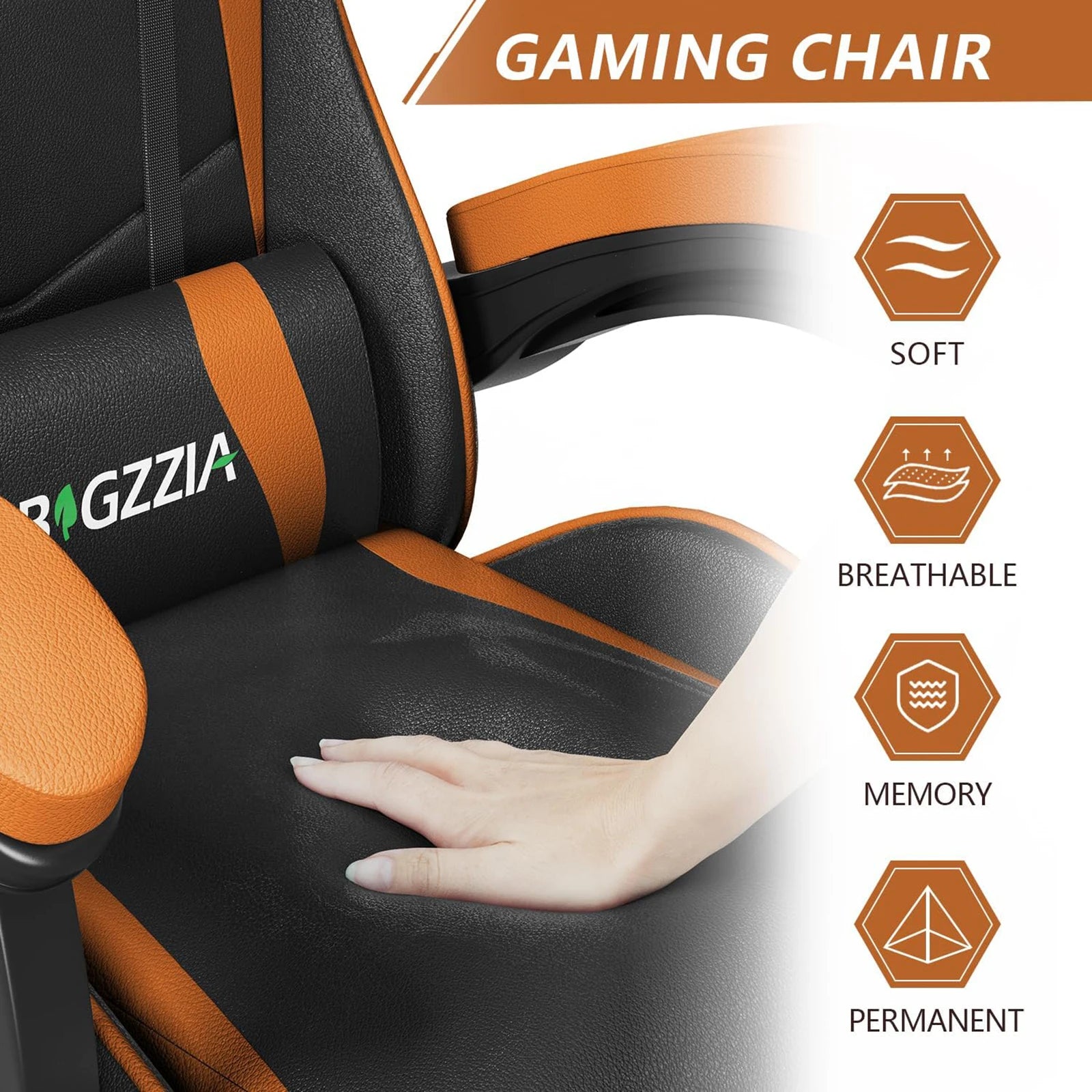 Gaming Chair Office Chair Ergonomic PU Leather Computer Desk Chair with Headrest and Lumbar Support Game Chairs Racing Chair RISE DEFENSE SYSTEMS.AI PRODUCTS