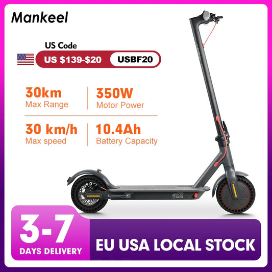 Mankeel MK083 350W Electric Scooter for Adults 36V Max Range 30KM Smart APP 10.4AH Foldable Electric Kick Scooter Escooter RISE DEFENSE SYSTEMS.AI PRODUCTS