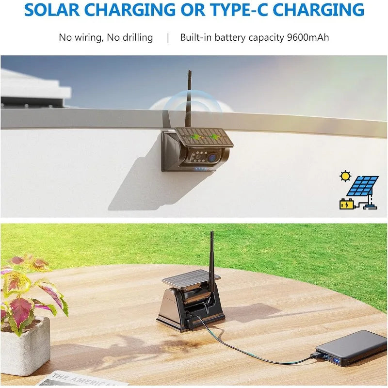 Magnetic Solar Wireless Backup Camera HD1080P 3 Mins DIY Installation DVR 7