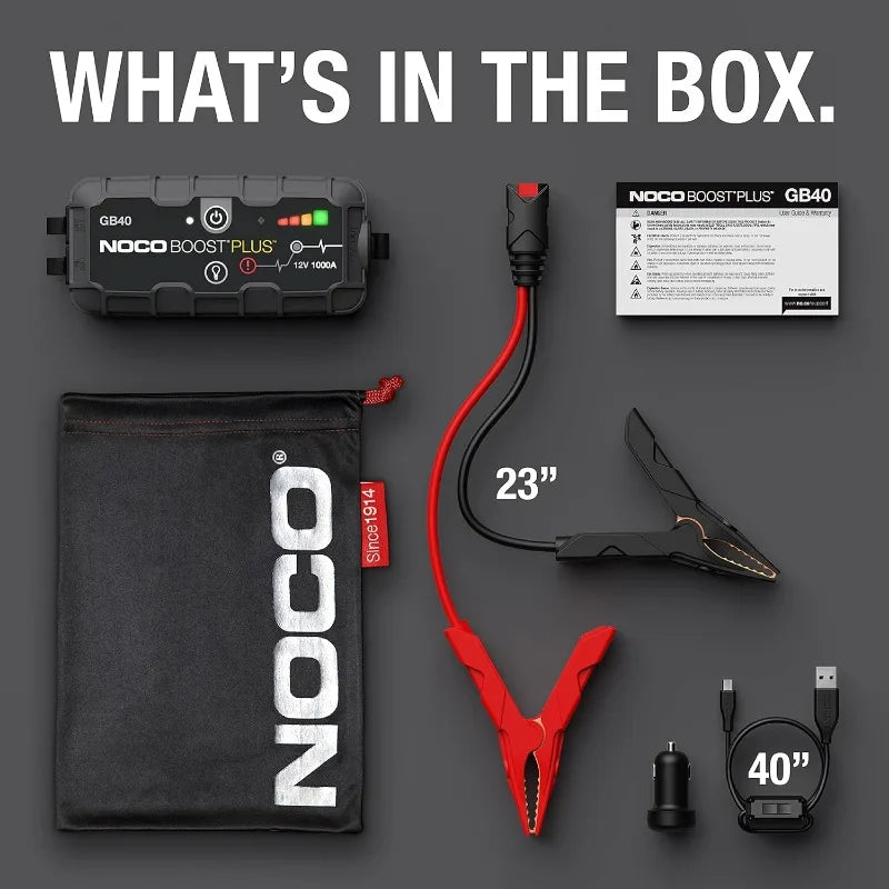 NOCO Boost Plus GB40 1000A UltraSafe Car Battery Jump Starter, 12V Battery Pack, Battery Booster, Jump Box, Portable Charger RISE DEFENSE SYSTEMS.AI PRODUCTS