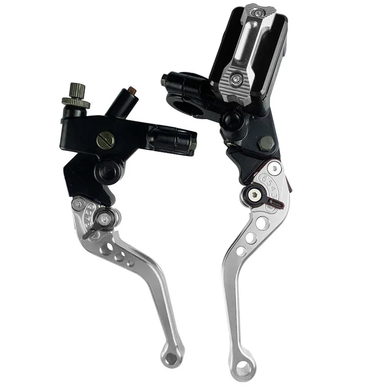 CNC One Pair 7/8" 22mm Universal Motorcycle Brake Master Cylinder Lever Cable Clutch Reservoir For Scooter Sport Dirt Bike RISE DEFENSE SYSTEMS.AI PRODUCTS