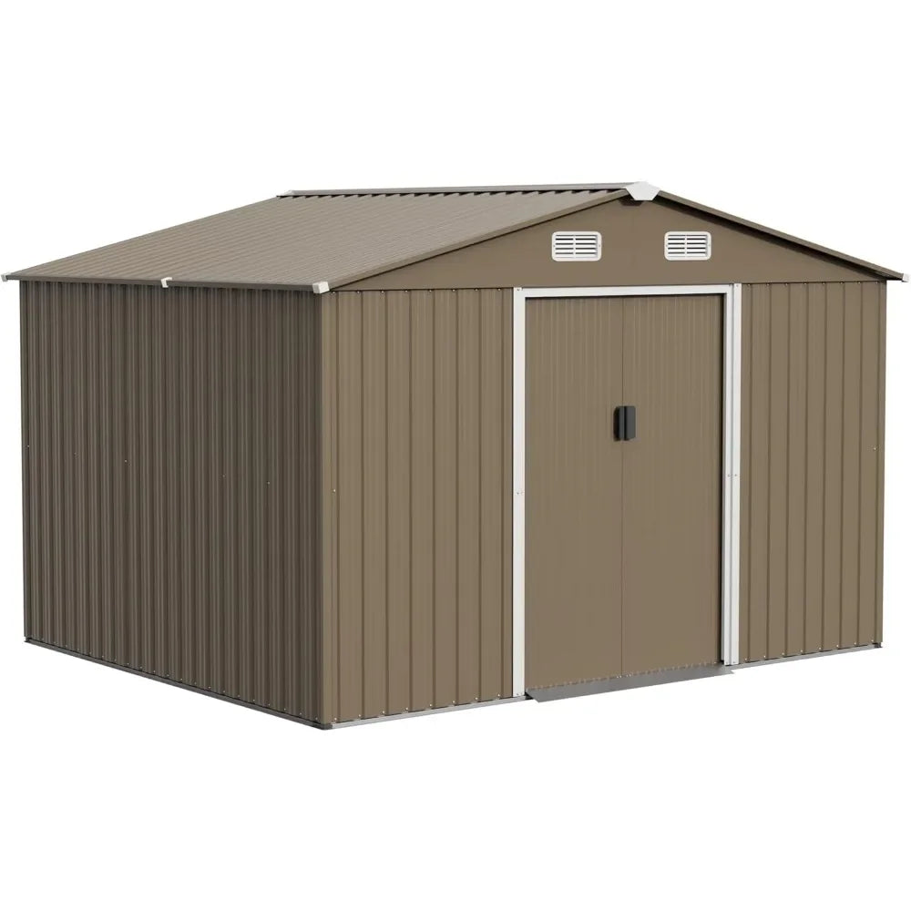 Lockable Door Metal Tool Shed with Sliding Door and Air Vents, Storage House for Gardening Tools, Metal Storage Shed for Garden RISE DEFENSE SYSTEMS.AI PRODUCTS