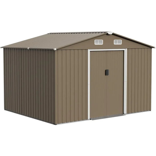 Lockable Door Metal Tool Shed with Sliding Door and Air Vents, Storage House for Gardening Tools, Metal Storage Shed for Garden RISE DEFENSE SYSTEMS.AI PRODUCTS