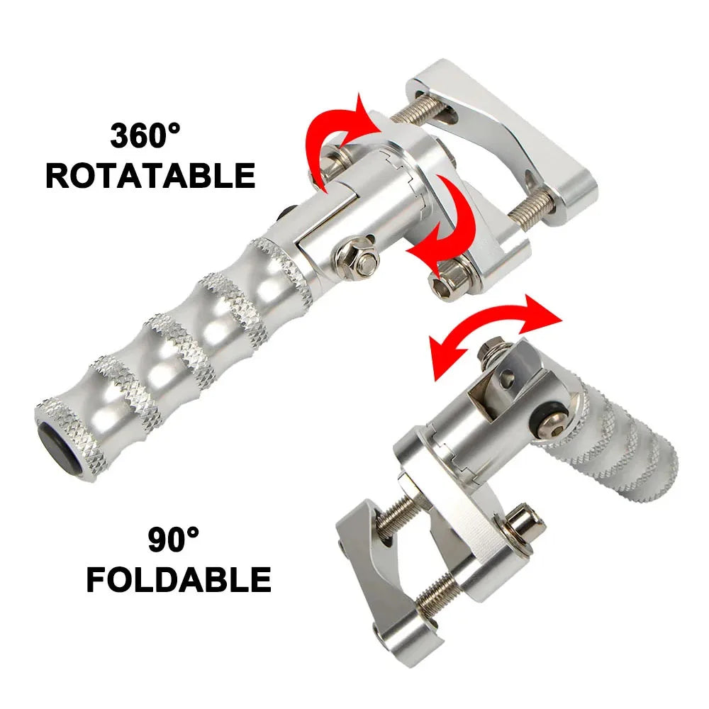 Motorcycle Footrests For BMW R1250GS R1200GS LC f900xr F750GS F850GS 2013-2023 Highway Front Foot Pegs Rotatable Folding Clamps RISE DEFENSE SYSTEMS.AI PRODUCTS
