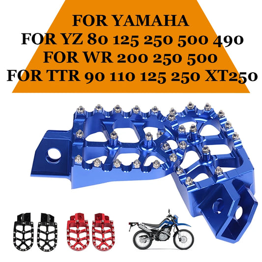 Motorcycle FootRest Footpegs Foot Pegs Pedal For YAMAHA TTR 90 110 125 250 TTR250 YZ80 YZ125 YZ250 YZ WR 200 250 500 Accessories RISE DEFENSE SYSTEMS.AI PRODUCTS