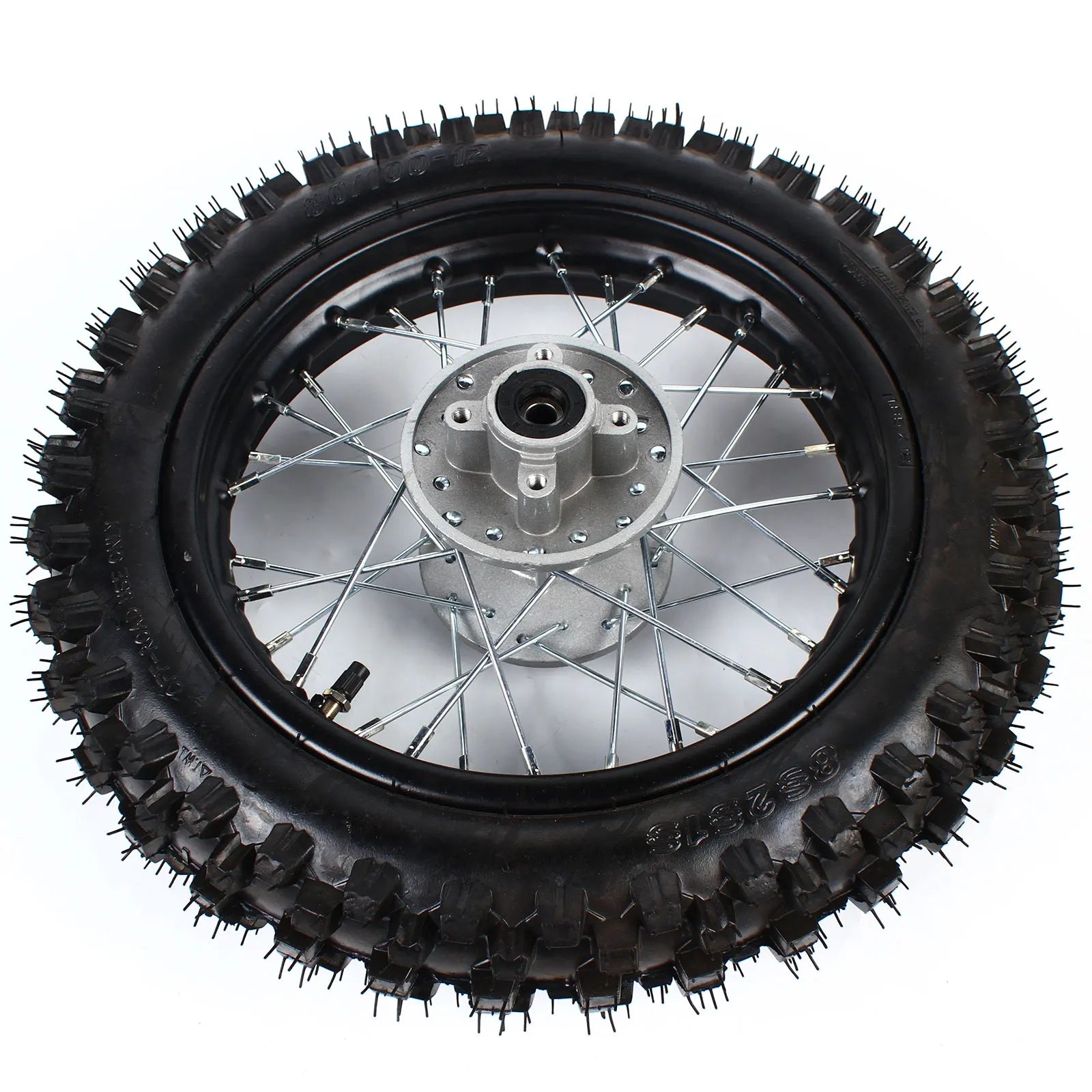 80/100-12 Rear Tire Wheel Rim Tube with Sprocket Brake Disc Rotor For Dirt Pit Bike 70/110/125/140CC RISE DEFENSE SYSTEMS.AI PRODUCTS